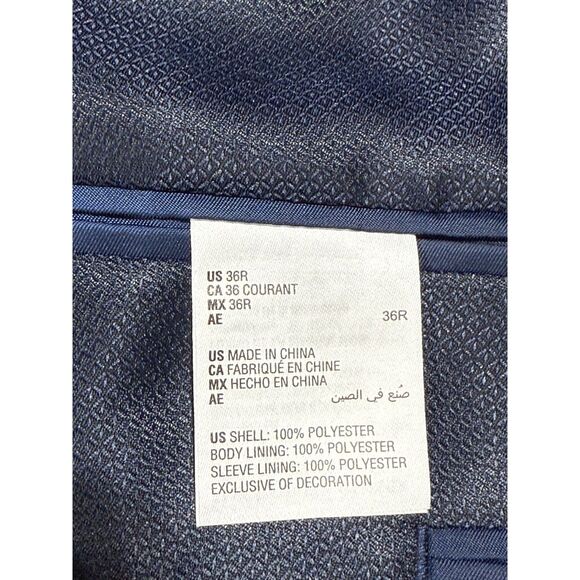 Alfani Blazer Men's Size 36R Blue Velvet Two Button Formal Tailored NWT Party - Picture 5 of 5